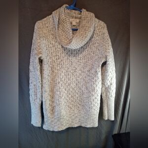 Cozy Liz Claiborne Gray Cowl Neck Wool Blend  Knit Turtleneck Sweater